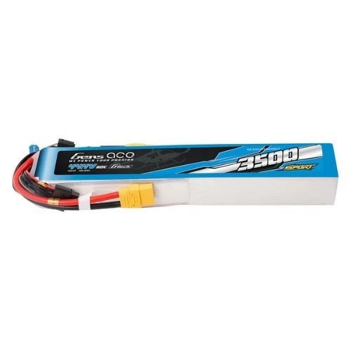 3500mAh 12S 80C 44.4V Gens ace Sport G-Tech Lipo Battery with XT90-Plug