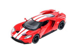 New 5" Kinsmart 2017 Ford GT w Stripes 1:38 Scale Diecast Model Toy Car- RED