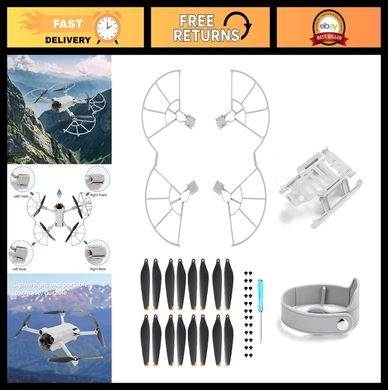 Mini 3 Pro Propeller Guard, 16 Propellers, Holder Strap & Landing Gear Legs - Ac