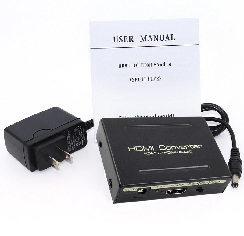 HDMI Video Converter With Optical SPDIF L/R Audio Extractor Splitter 2CH 5.1CH