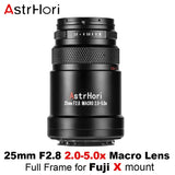 AstrHori 25mm F2.8 Full Frame 2-5x Macro Lens for Fujifilm Fuji X Mount Cameras