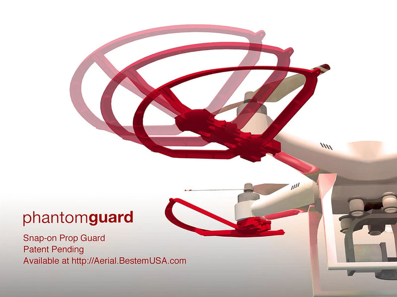 Red snap-on prop guard cage for DJI Phantom 1/2/3 drone