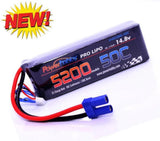 4S 14.8V 5200mAh 50C EC5 Soft Case Lipo Battery Powerhobby PHB4S520050EC5 Battery