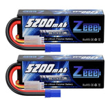 2x Zeee 3S LiPo Battery 5200mAh 11.1V 80C EC5 for RC Car Truck Racing Models Battery