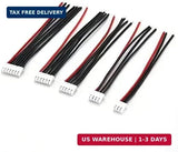 LiPo balance charger cable set with JST XH white connectors and red/black wires