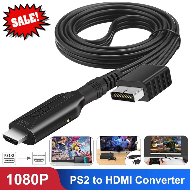 For Sony PS1 PS2 to HDMI Adapter Cable Game Console Audio Video Converter Cable