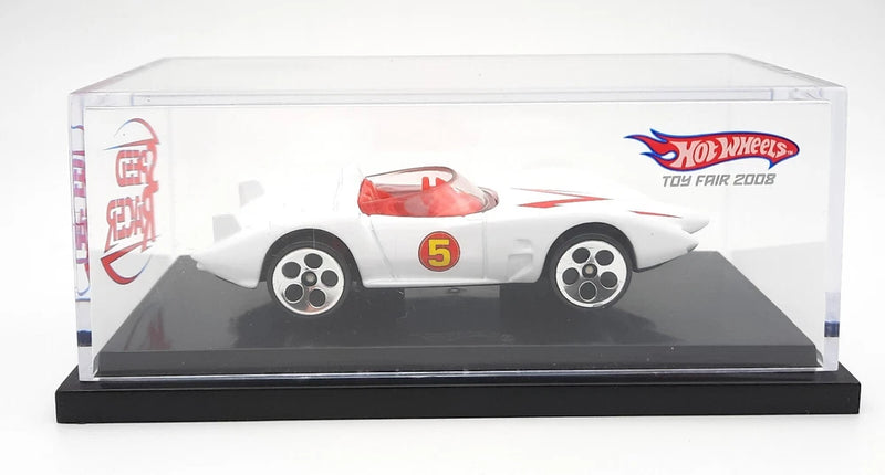 Hot Wheels Speed Racer Mach 5 white. 2008 Toy Fair model. crystal case