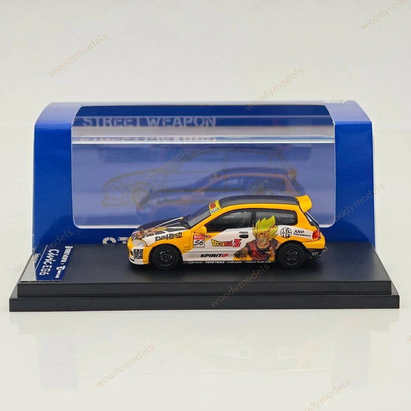 SW 1:64 EG6 Sir Dragon Ball Hatchback Sports Model Diecast Metal Car