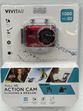 Vivitar DVR 786HD Full HD Action Red Cam Vlogging & Webcam 12MP Waterproof Case