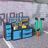 1:87/64/43 Diorama Repair Workshop Workbench Set Garage Scene Model Accessories