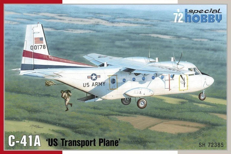 1/72 Douglas C-41 US Army transport model kit with U.S. Army markings and stand
