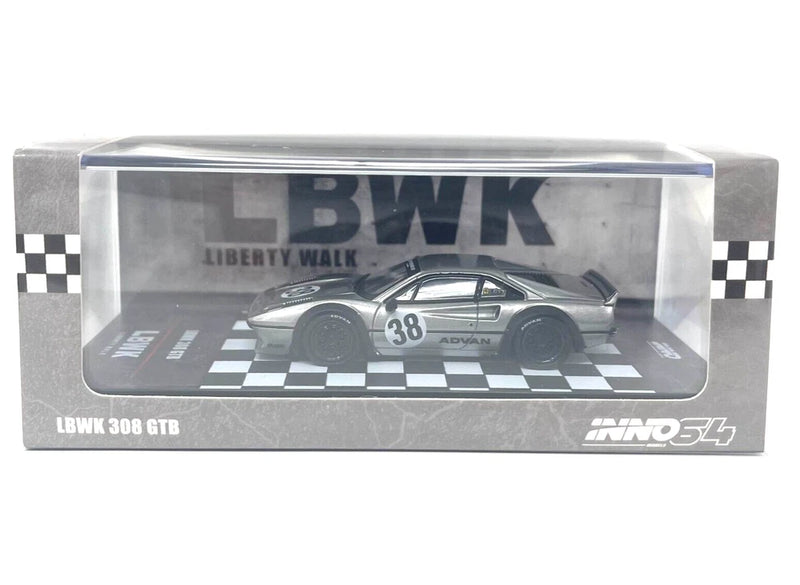 Inno64 1:64 Liberty Walk LBWK Ferrari 308 GTB #38 Grey Diecast Model Car