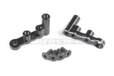 Black aluminum RC servo stay mount set with hardware screws