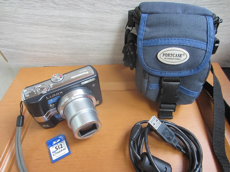 Panasonic Lumix DMC-LZ7 Digital Camera 7.2MP 6X Memory Card Black Tested Working
