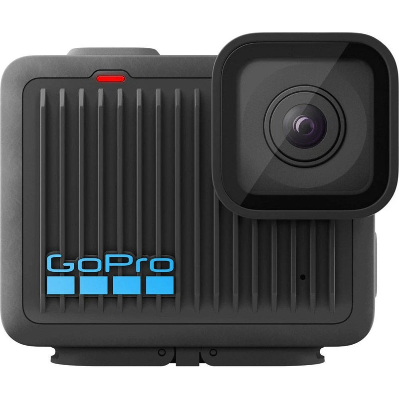 GoPro compact action camera with front lens and dark gray housing