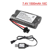 7.4V 1500mAh Lipo battery and USB for DE43 DE60 Racing RC Car 1575 Dump Toy cars Battery