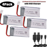 4¡Á 3.7V 600mAh LiPo Battery 25C with charger For Syma X5c X5c-1 X5 RC Quadcopter