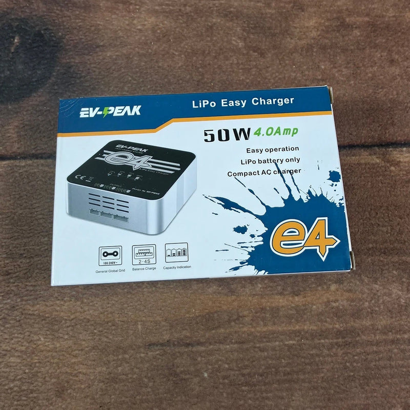 EV-PEAK e4 LiPo Easy Charger 50W 4.0A 2-4S AC Compact Good Condition Battery