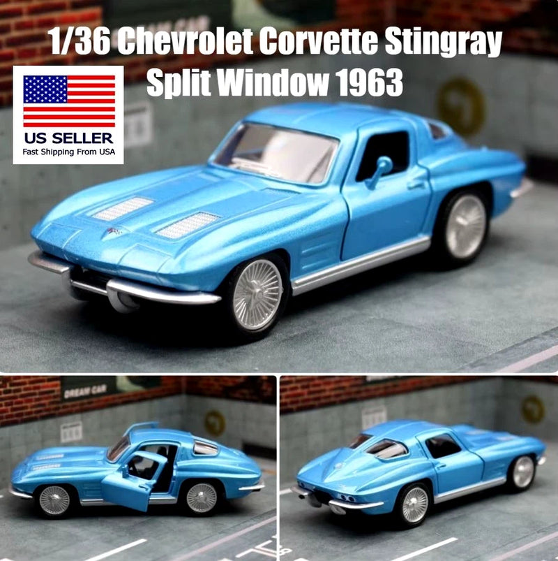 1963 CHEVROLET CORVETTE STINGRAY SPLIT WINDOW DIECAST MODEL ~ 1/36 VEHICLE GIFT
