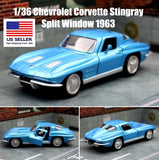 1963 CHEVROLET CORVETTE STINGRAY SPLIT WINDOW DIECAST MODEL ~ 1/36 VEHICLE GIFT