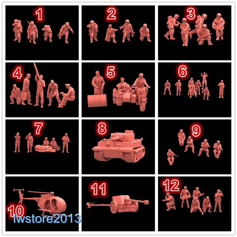1/64 1/72 1/87 Military Soldier Man Miniatures Figures Model For Cars Tank JJ003