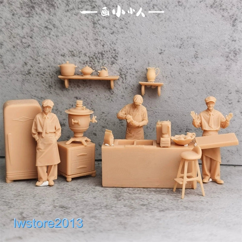 1/64 Coffee Man Machine Miniatures Figures Model For Cars Vehicles Toys