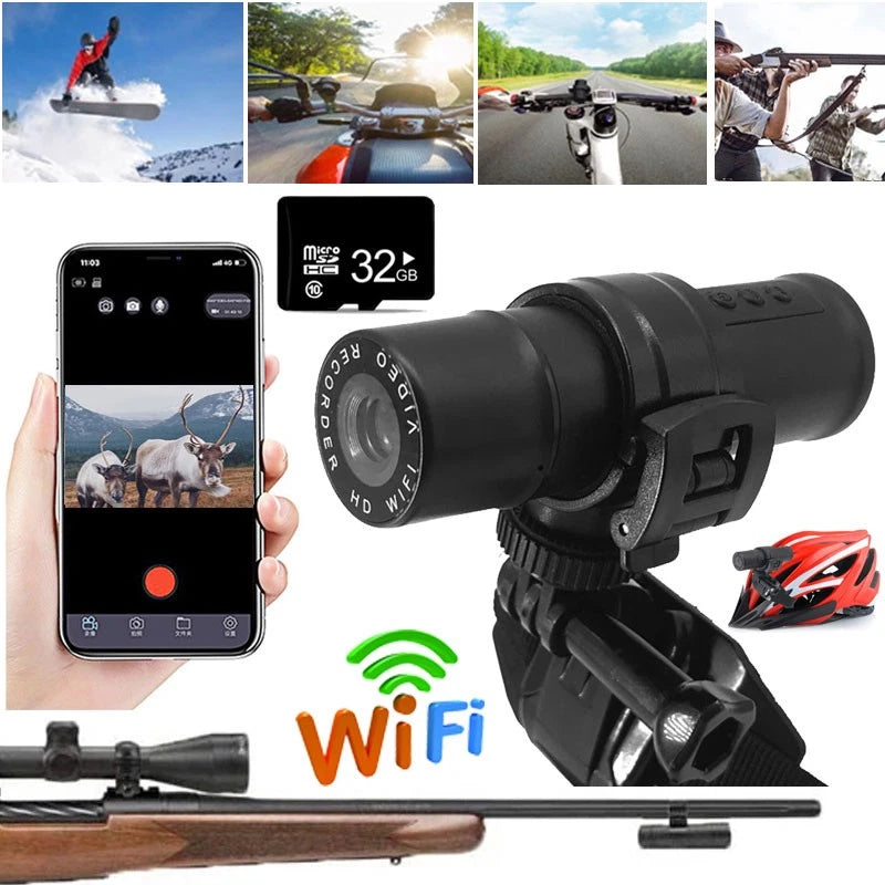 32GB WIFI 1080P Sports Action Motorcycle Helmet Camcorder Camera For Hunting Gun