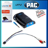 PAC LP7-2 line output converter with remote turn-on circuit, black unit and wiring
