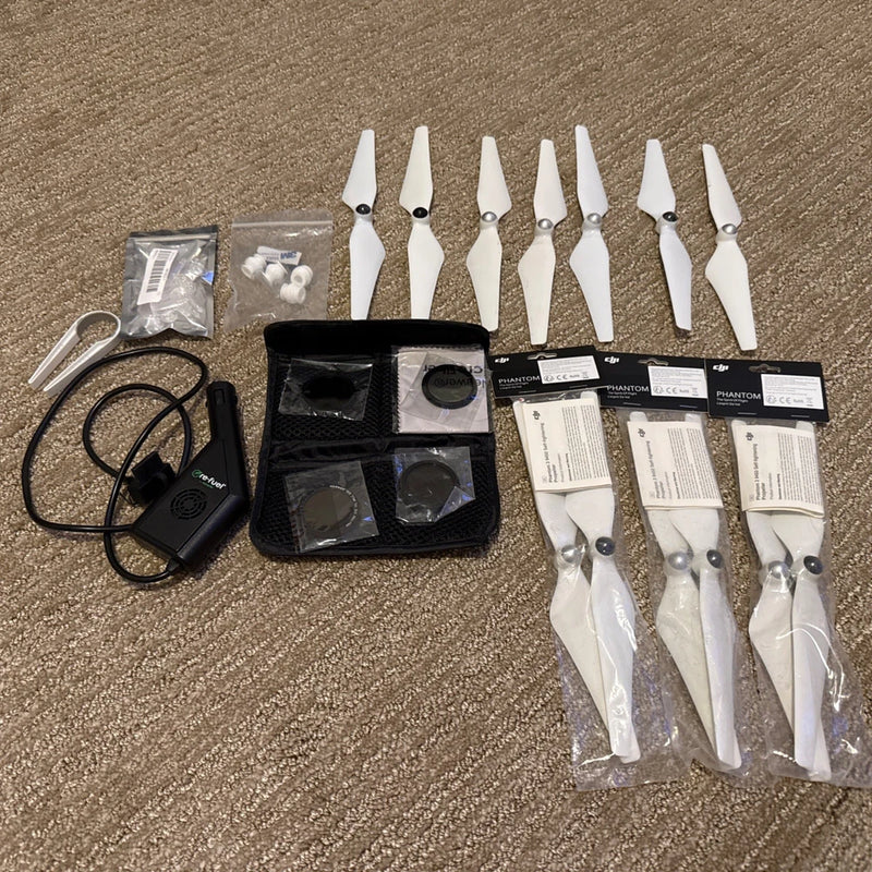 DJI Phantom 3 Propellers, Camera Filters, Car Charger