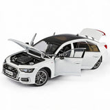 1/24 Audi A6L Toy Car Model Diecast Toy Vehicle Doors Open Light Sound White