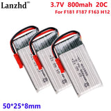 3.7V Battery 800mAh 802555 For aircraft model li-ion battery F181 F187 F163 H12