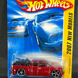 Hot Wheels 2007 New Models Chevy Silverado Red Pickup Truck w/ Motorcycle #20/36