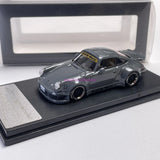 1/64 Cement Gray RWB 930 with Whale Tail Rear Wing Alloy Diecast Model - Rare