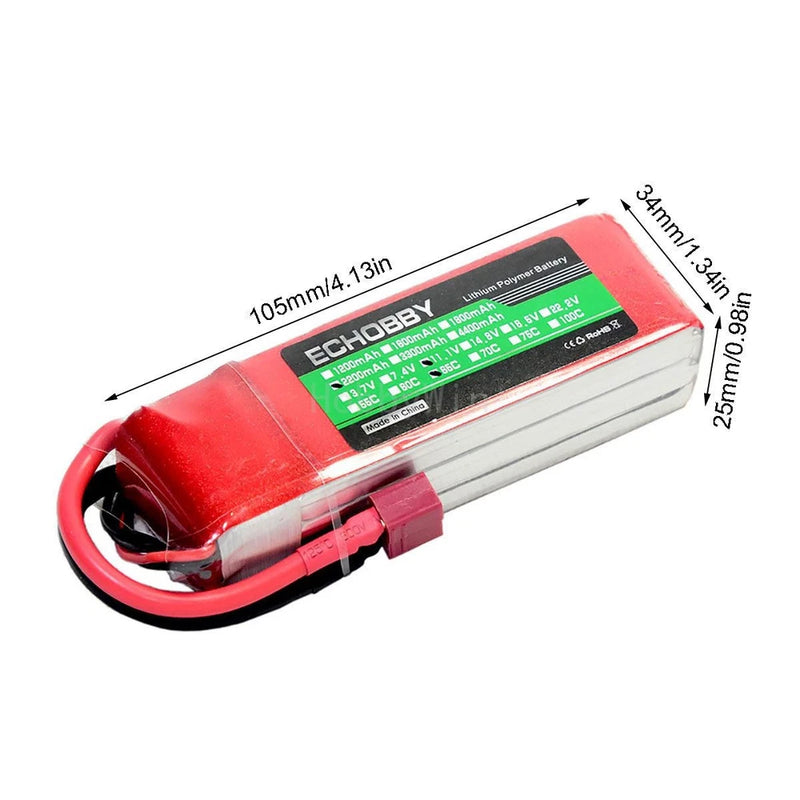 11.1V 3S 2200mAh 65C LiPO Battery T plug for RC Airplane Heli Quad Copter Drone Battery