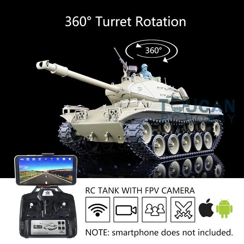 1/16 Henglong 7.0 Walker Bulldog M41A3 RTR RC Tank 3839 Plastic Tracks Wheel FPV