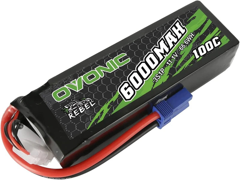 3S Lipo Battery 100C 6000mAh 11.1V Lipo Battery with EC5 Connector for Arrma 1 Battery