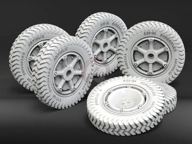 Royal Model 1/35 Autoblinda 41 (AB 41) Artiglio Wheels Set WWII (6 wheels) 1162