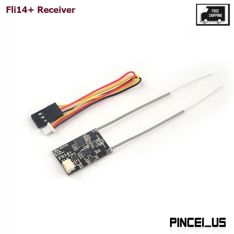 Fli14+ 2.4G Mini FPV Receiver 14-CH w/ Power Amp OSD RSSI Output For Flysky pc66
