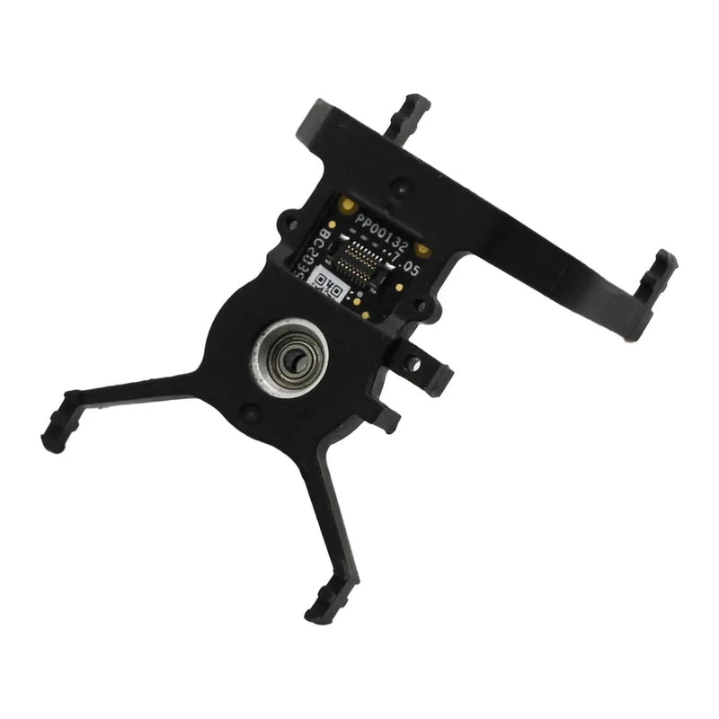 Black drone gimbal shock-absorbing bracket with motor housing and mounting arms