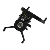Black drone gimbal shock-absorbing bracket with motor housing and mounting arms