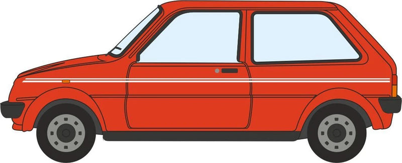 Oxford Diecast 76MET001 OO Gauge Austin Mini Metro Vermillion (Princess Diana)