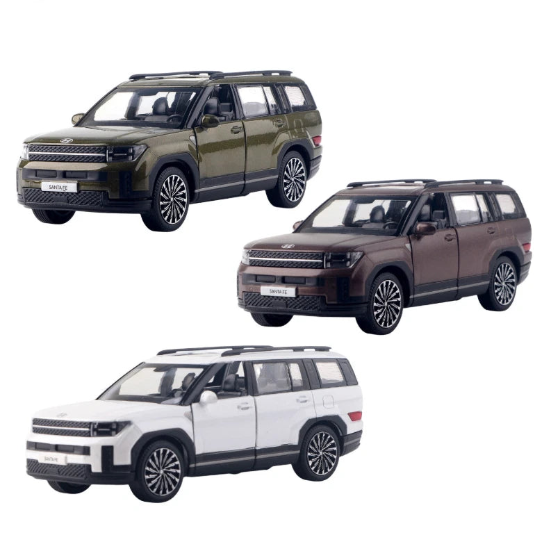 Hyundai Santa Fe MX Diecast Car 1:38 Scale Mini Toy Pull Back Open Door Model