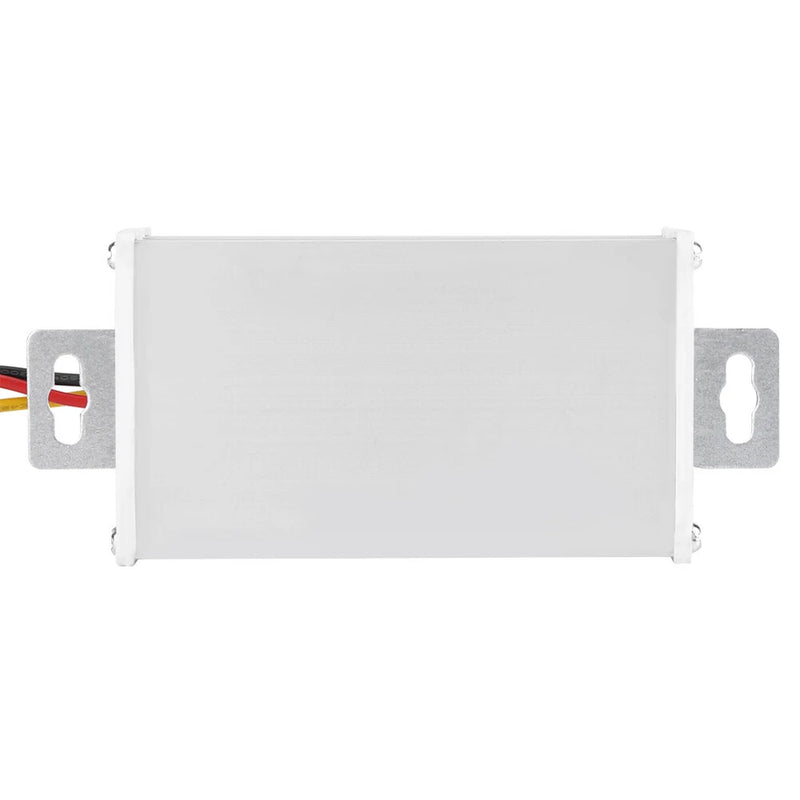 DC step-down converter transformer in a rectangular metal enclosure, 12V output