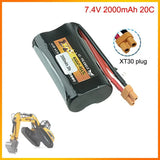 7.4V 2000mAh with XT30 Plug lipo Battery for Huina 580 550 583 582 RC Car Drone