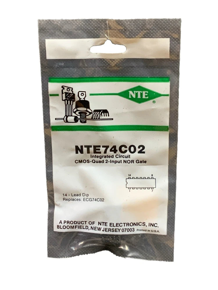 NTE74C02 IC CMOS Quad 2 Input NOR Gate DIP14 Replaces ECG74C02