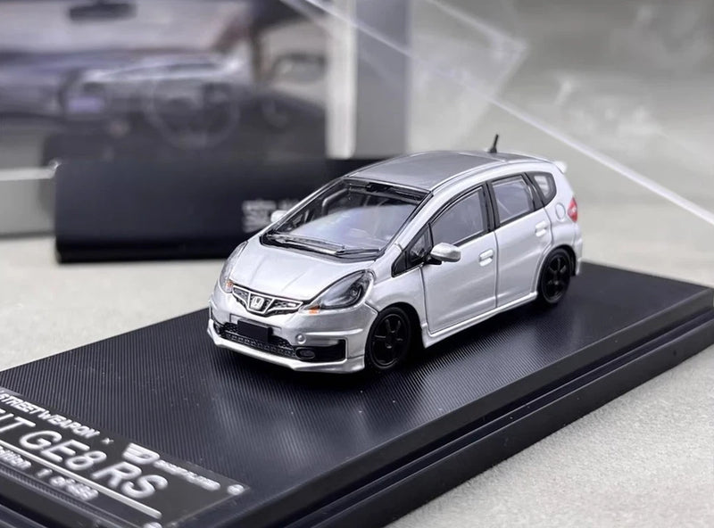 ED SW 1:64 Silver Fit Jazz GE8 RS Sports Model Diecast Collect Car