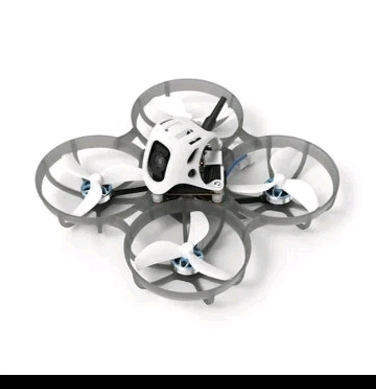BETAFPV Meteor75 Pro RC cinewhoop drone with white frame, four propellers, top camera