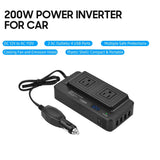 200W Car Power Inverter DC 12V To AC 110V Converter With Digital Display 2 PVJK