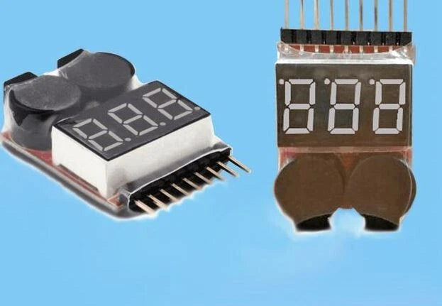 3 PCS Lipo Battery Low Voltage Alarm 1S-8S Buzzer Indicator Checker Tester LED