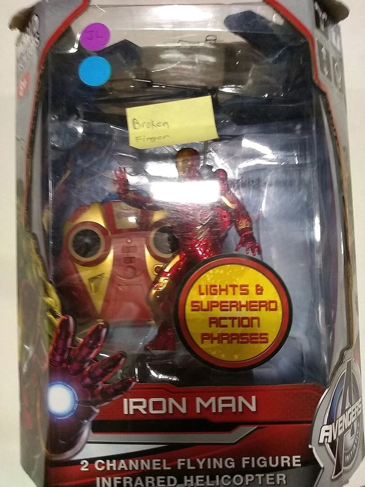 World Tech Toys IRONMAN Infrared RC Flying Figure 2-Ch LED helicopter drone